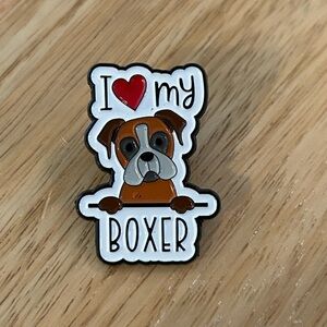 5/$25 Boxer Dog Enamel Pin NEW I ❤️ My boxer Pinback